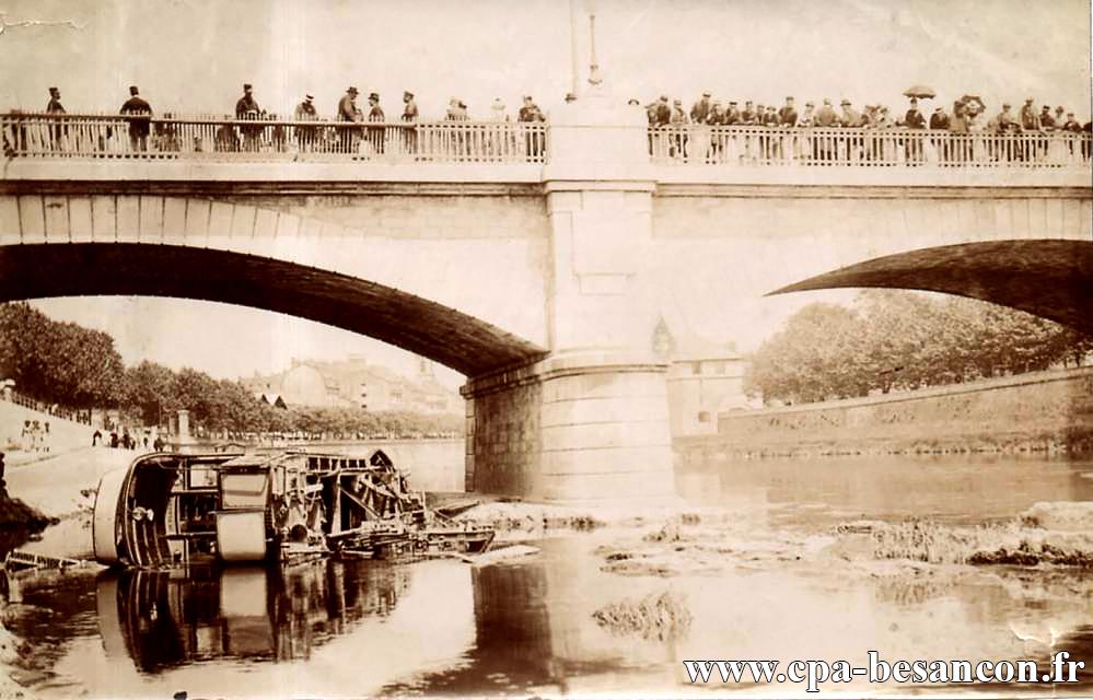 BESANÇON - Un Accident de "Tramway électrique" au Pont de Canot le 1er juin 1899